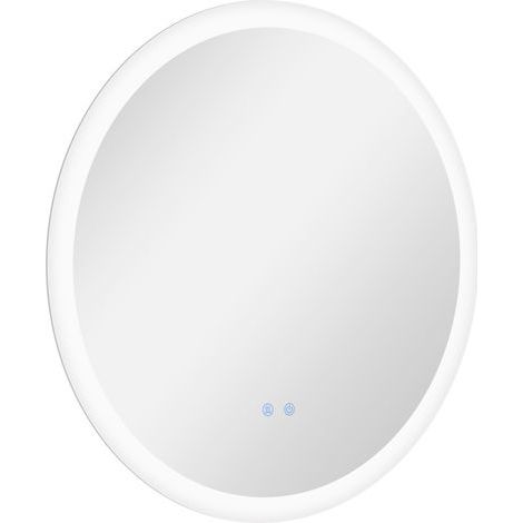 Miroir rond salle bain LED, interrupteur tactile, fonction mémoire, 3 lumières couleur, anti-buée, 70x70 cm (1/5)