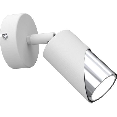 Spot plafond/mural orientable blanc/chrome 1xGU10 Shift Luminex