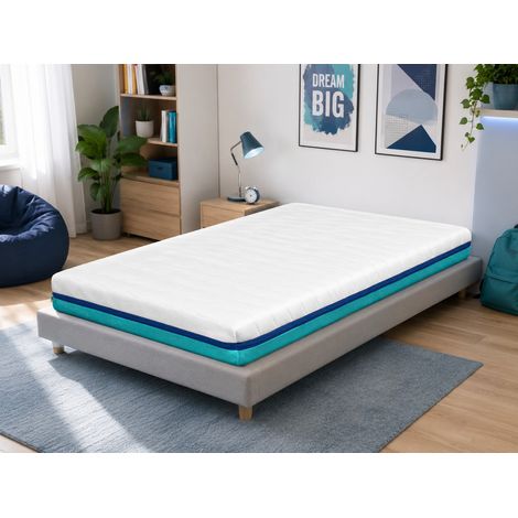 Matelas 80x200 BASIC PRO epaisseur 13 CM Dehoussable, Ergonomique, Respirant, Lavable, Memoire. Ideal pour lit gigogne (1/5)
