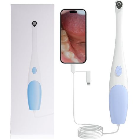 Endoscope Buccal HD 1440p avec 8 LED, Caméra Intra-orale compatible avec 15, Android et iOS, Miroir Dentaire pour Inspection Vidéo Humains et Animaux (1/5)
