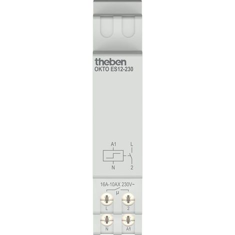 Theben OKTO ES12-230 Interruttore a impulsi elettronico, 1 canale, LED 600 W, particolarmente silenzioso 3120130
