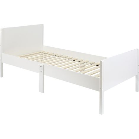 Kids Single Bed Frame - L199 x W95 x H80 cm - White
