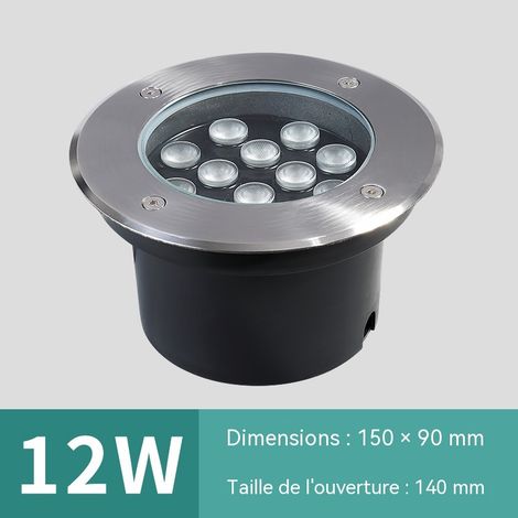 Lampe de sol LED encastrée étanche extérieure IP65, spot enterré pour jardin pelouse terrasse