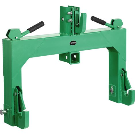 VEVOR Attelage Rapide 3 Points avec Recepteur 5 cm, Capacite de Levage 1360 kg, Boulon Reglable 5 Niveaux, Attelage de Remorque Adapte aux Tracteurs de Categorie 1 et 2, pour Travaux Agricoles, Vert
