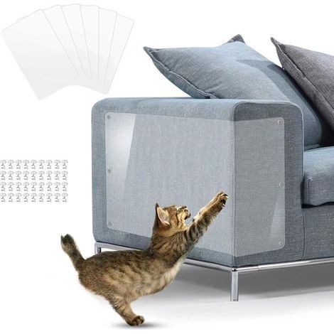 (Transparenter) Möbelschutz – Nicht spezifiziert – 6er-Pack – Klare Vinylfolie – 40 x 30 cm – Kratzfest für Katzen (1/4)