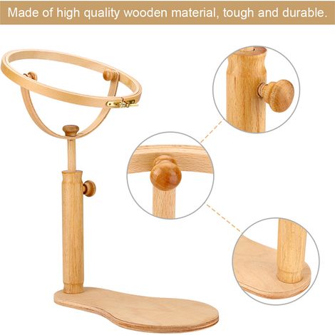 Support à broder, cercle à broder en bois, cadre à broder et à point de croix, outils de couture réglables (1/5)