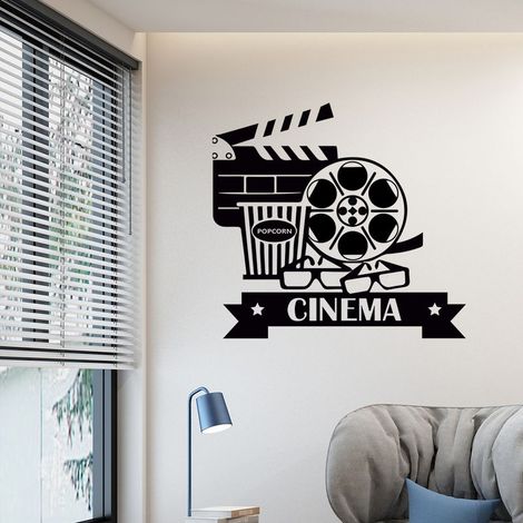 Stickers Muraux Projecteur de cinéma Autocollants Muraux Mural Stickers pour Chambre Salon Mur TV (1/5)
