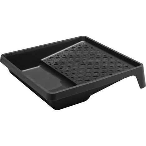 Bac à peinture - Plastique - Pour rouleaux - Plat - Noir - 33 x 24 cm