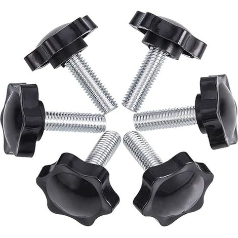 6er-Packung M8x25mm Rändelschrauben, gerändelte Kunststoff-Sternknopf-Rändelschrauben