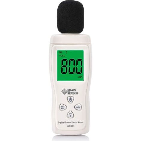 Sonomètre numérique Testeur de décibels numérique Compteur de décibels professionnel 30-130dBA Min/Max Données Batterie faible Écran LCD rétro-éclairé Mise hors tension automatique pour l'usine de bur