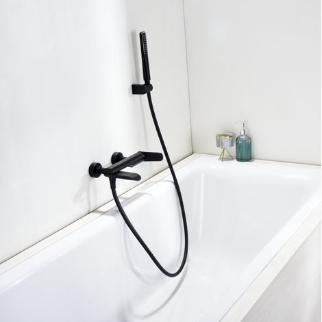 Imex - Grifo Monomando Ducha y Bañera Negro Serie Dinamarca