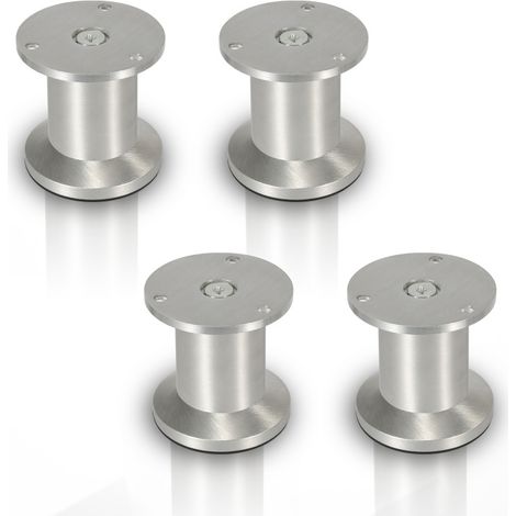SWANEW 4x piedini per mobili piedini per mobili piedino in alluminio diametro 40 mm altezza 80 mm nero regolabile in altezza (1/5)