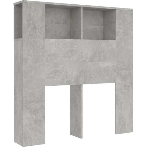 Maison Exclusive - Armoire de tête de lit Gris béton 100x18,5x102,5 cm (1/5)