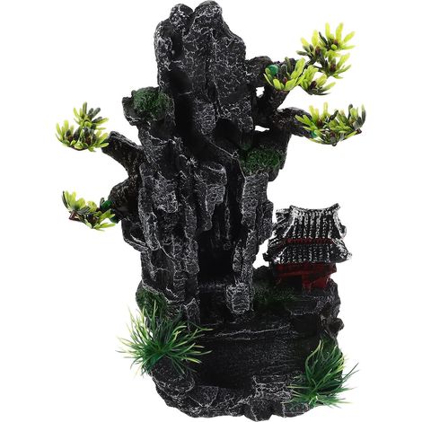 Décoration aquarium en pierre artificielle résine étanche, cachette pour poissons, accessoire décoratif pour bac à poissons (1/4)