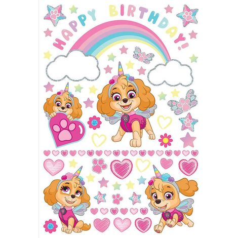 sticker mural PAW Patrol - La Pat' Patrouille nuances roses  - Sanders & Sanders (1/2)