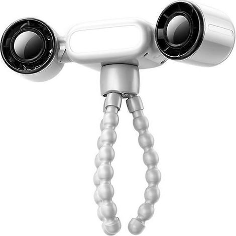 Mini-Clipventilator mit 360°-Drehfunktion, Doppelkopf, 4000 mAh, tragbar, mit flexiblem Stativ, für Kinderwagen und Autositz. (1/5)