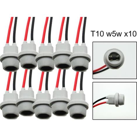 Connecteurs/douille LED/halogène T10 W5W, lot de 10 souples (1/3)