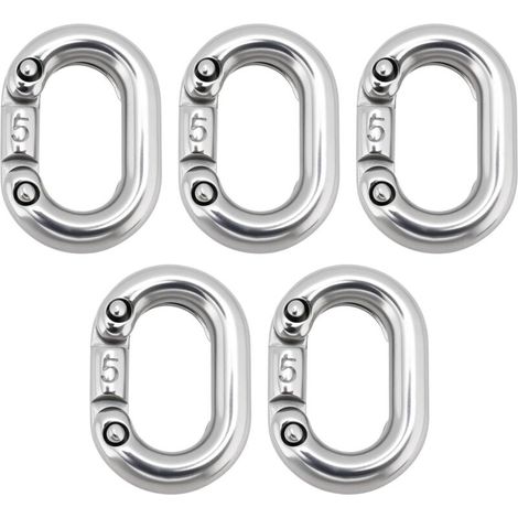 5pcs Maillons de Chaîne de Connexion Fendus en Acier Inoxydable 316 de 5mm Connecteur de Maillon de Chaîne Robuste Connexion Fendue en C pour Connexion de Chaîne Qualité Marine