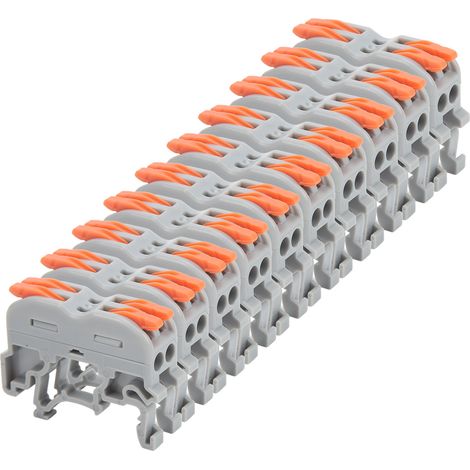 Connecteur de câble à levier pour rail DIN, connecteur d'épissure de câble, borne de câble électrique pour circuit en ligne 2 entrées 2 sorties (1/5)