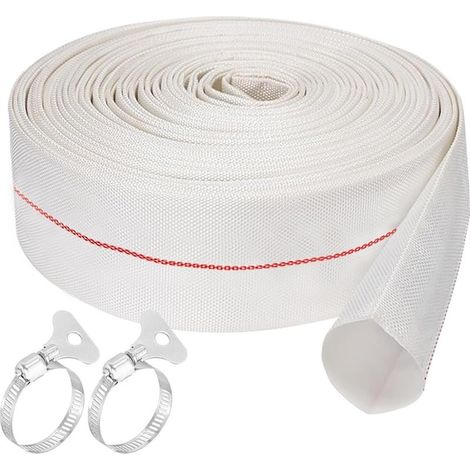 Tuyau Refoulement Plat 32mm 1 1/4 10 M Tuyau d'Incendie pour Pompes Submersibles ou Pompes à Eau Sale (32mm, 10) (1/5)