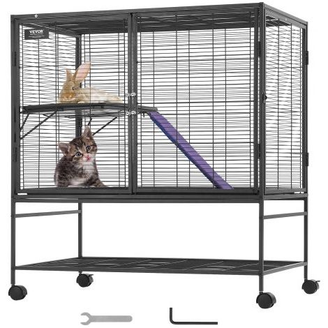 Cage à furet en métal roulante 1000 mm grande cage pour petits (1/5)