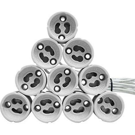 10 Portalampade per faretto 220 V in ceramica attacco gu10 per faretti a led kit da 10 pezzi