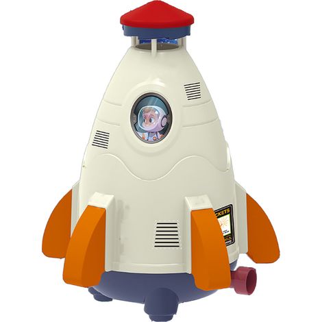 Rocket Sprinkler 360° Rotation - Arroseur Fusée Spatial pour Enfants, Jouet d'Arrosage Extérieur Été, Blanc (1/5)