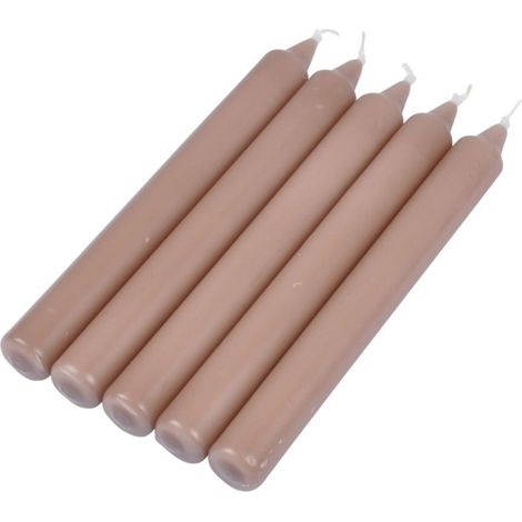 Lot de 5 Bougies Chandelier "Essentiel" 19cm Taupe