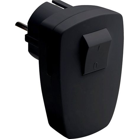 Meister spina con contatto di protezione – 250 V – 16 A – con interruttore a 2 poli – Massima sezione cavo 1,5 mm2 – IP20 interno – installazione laterale/spina angolare con interruttore, 7421220