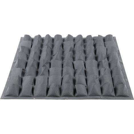 Jardinière murale verticale à 72 poches, grise, pour intérieur et extérieur. (1/5)
