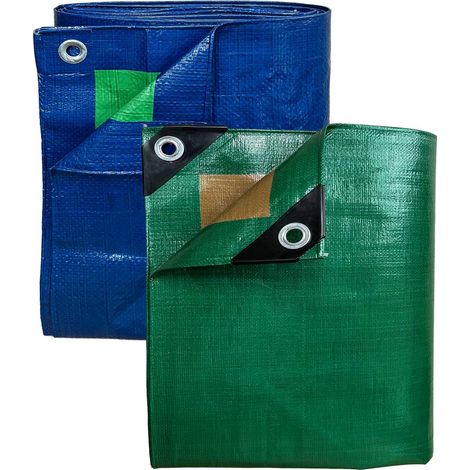 TECPLAST Pack 2 Bâches de Protection - Top Tailles - 3x5m (x1) HQ250MU + 4x5m (x1) SR150MU - Bâches imperméables - PD5MU