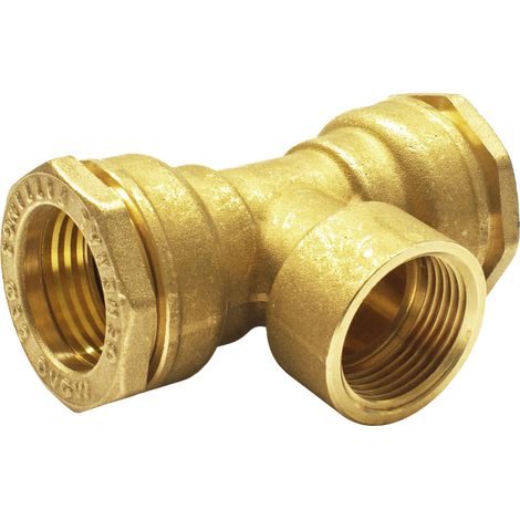 Messing PE Rohr Verschraubung T-Stück Innengewinde 32 x 1 IG x 32 mm (1/5)