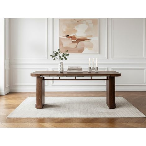 BOBOCHIC - Console extensible 45 à 187 cm CASSIS placage chêne massif   Marron foncé