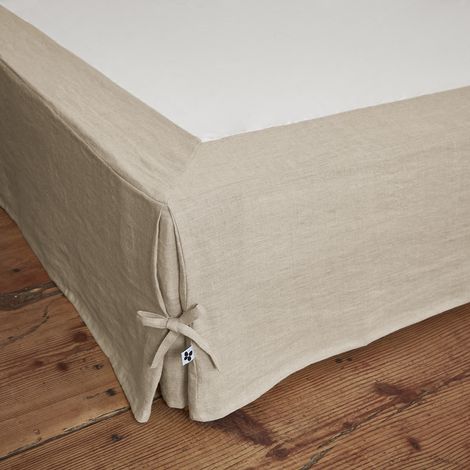 Cache-Sommier 140 x 190 cm – 100% Lin Lavé Soline Sable (1/2)