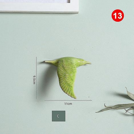3D-Wanddekorationen aus Keramik in Vogelform – 13-teilig