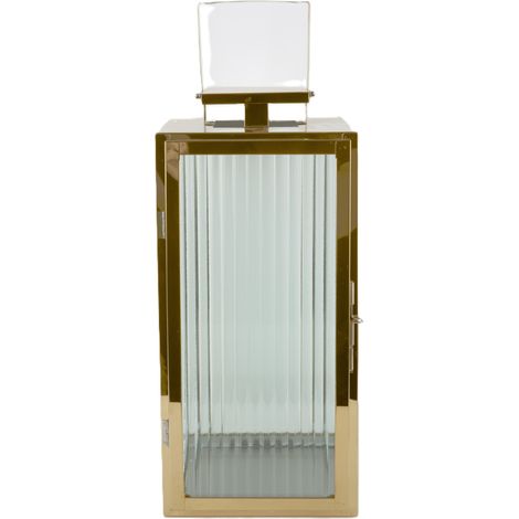 TrendLine Deko Laterne Edelstahl 18 x 19 x 39 cm gold