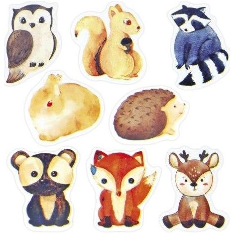 Pegatinas de papel en cinta adhesiva con diseño de animales (500 unidades)