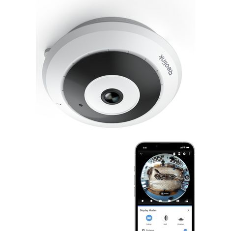 Reolink – Caméra de surveillance fisheye 6MP 360° – WiFi 2.4/5GHz – Détection intelligente – Audio bidirectionnel – Vision nocturne IR – Stockage local