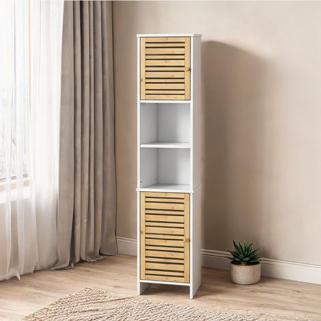 Armoire de rangement blanc en MDF 35 x 30 x 170 cm (1/5)