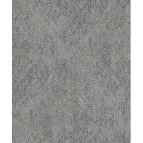 Papier peint effet peau serpent gris anthracite doré (1/2)