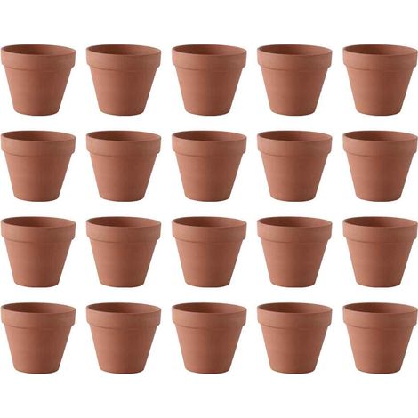 Gongxipen Lot de 20 pots de fleurs en terre cuite rouge avec trou pour cactus et plantes succulentes (3 x 3 cm) (1/5)