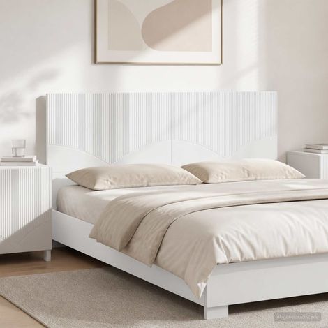vidaXL Cabecero montada en la pared HOORN Blanco Brillante (1/5)