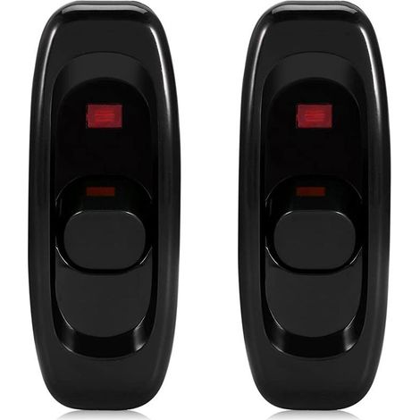 (Noir) 2pcs Interrupteur Lampe de Chevet Interrupteur avec Voyant Lnline Interrupteur pour Petit Appareil ou Lampe (1/5)