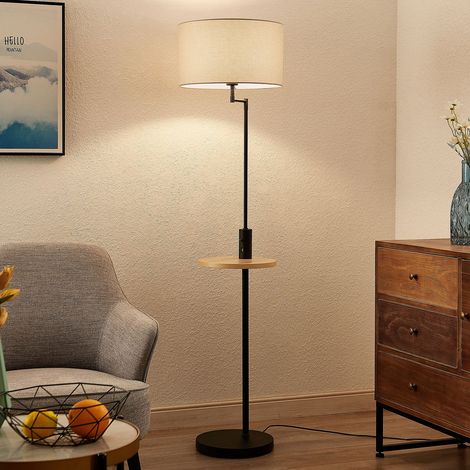 [GEBRAUCHT] B-Ware Lindby Zinia Stehlampe Wohnzimmerlampe M. Ablage & Usb Dekoleuchte E27 Schwarz