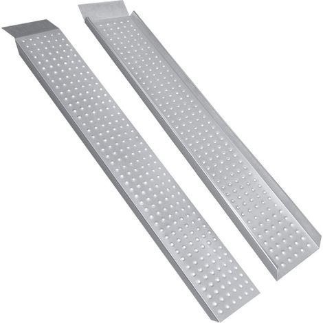 Rampe de chargement Lot de 2 rampes de chargement en aluminium de 135 cm,Rampe d'accès pour moto, voiture,Argenté HENGMEI-DOU