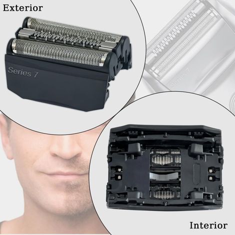 Compatible avec les têtes de rasoir électrique Braun Series 7 70B, têtes de rasoir de rechange pour rasoir électrique pour hommes Braun S7 avec technologie Wet & Dry (70B) (1/5)