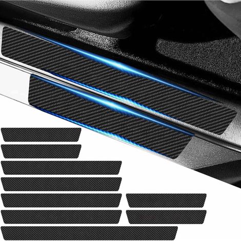 Car Door Sill Protector,9PCS Car Bumper Protector, Carbon Fiber Door Sill Strip,Rear Bumper Protective Film,Universal Automobile Accessories Threshold Protection Sticker
