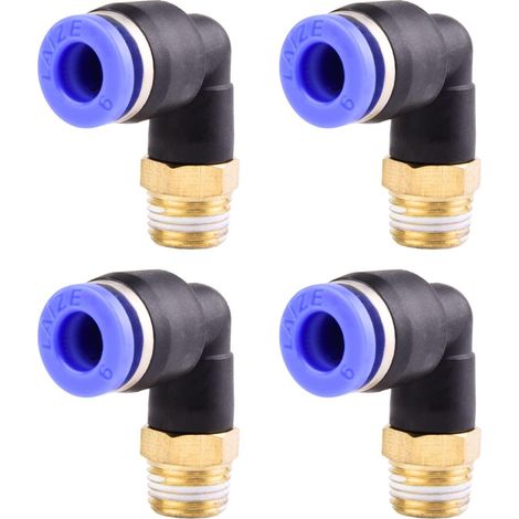 4 pièces 10 mm 1/2′′PT filetage extérieur droit Push to Connect Raccords de tube à emboîter pneumatique connecteur rapide PL PL6-1/8" (1/5)
