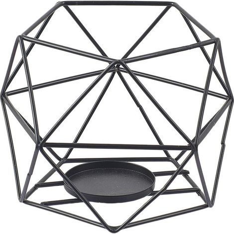 Porte-bougie géométrique, bougeoir géométrique pour mariage, Noël, décoration de table, noir (1/5)