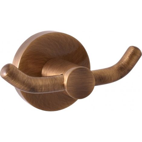 Lot de 2 patères double COLORADO en laiton bronze 9,2x 5,3x5 cm (1/2)